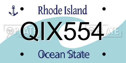 QIX554 Rhode Island License Plate