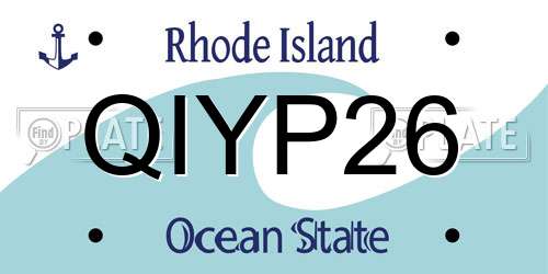 QIYP26 Rhode Island License Plate