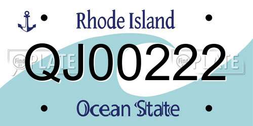 QJ00222 Rhode Island License Plate