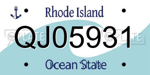 QJ05931 Rhode Island License Plate