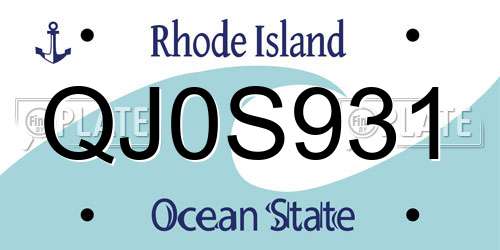QJ0S931 Rhode Island License Plate