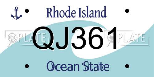 QJ361 Rhode Island License Plate