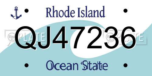 QJ47236 Rhode Island License Plate