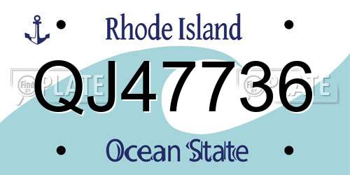 QJ47736 Rhode Island License Plate