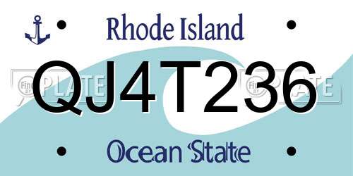 QJ4T236 Rhode Island License Plate