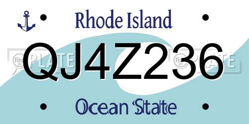 QJ4Z236 Rhode Island License Plate