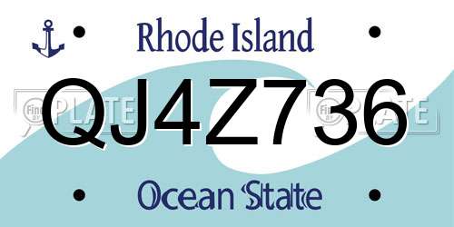 QJ4Z736 Rhode Island License Plate