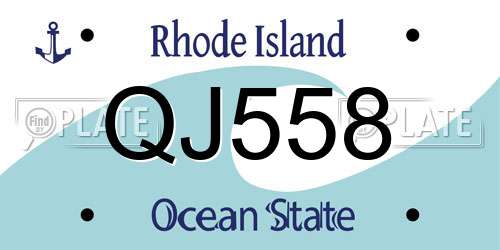 QJ558 Rhode Island License Plate