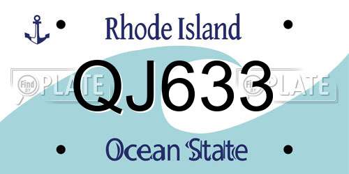 QJ633 Rhode Island License Plate