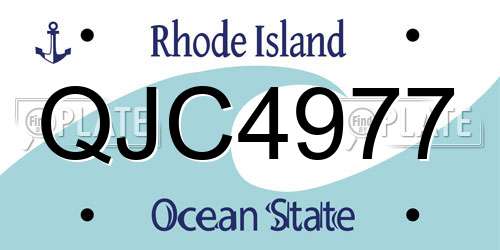 QJC4977 Rhode Island License Plate