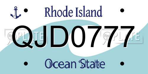 QJD0777 Rhode Island License Plate
