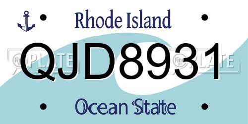 QJD8931 Rhode Island License Plate