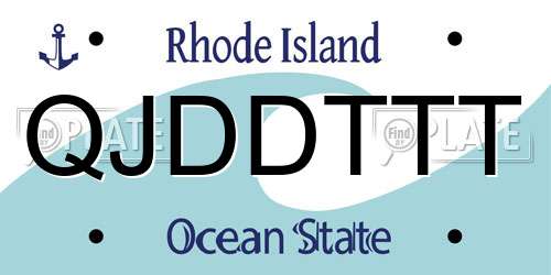 QJDDTTT Rhode Island License Plate