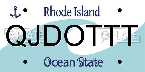 QJDOTTT Rhode Island License Plate
