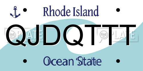 QJDQTTT Rhode Island License Plate