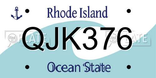 QJK376 Rhode Island License Plate