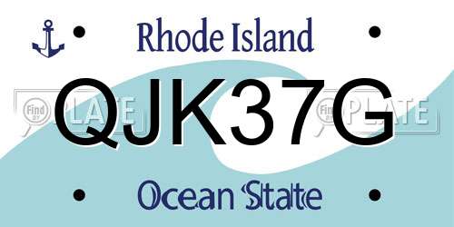 QJK37G Rhode Island License Plate