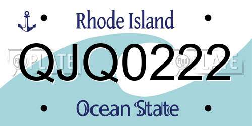 QJQ0222 Rhode Island License Plate