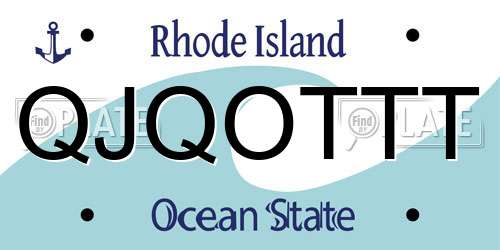 QJQOTTT Rhode Island License Plate