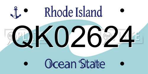 QK02624 Rhode Island License Plate
