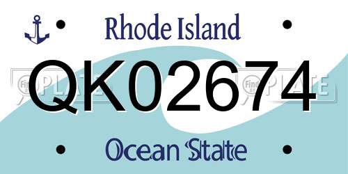 QK02674 Rhode Island License Plate