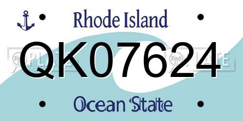 QK07624 Rhode Island License Plate