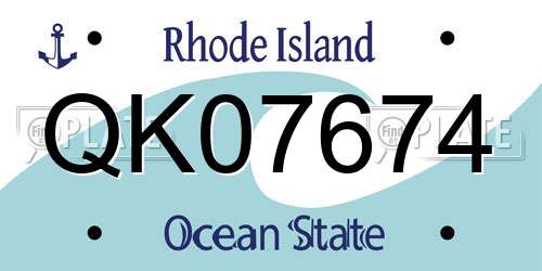 QK07674 Rhode Island License Plate