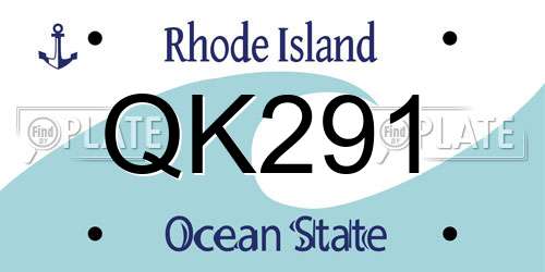 QK291 Rhode Island License Plate