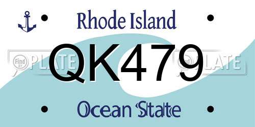 QK479 Rhode Island License Plate