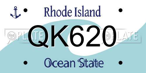 QK620 Rhode Island License Plate