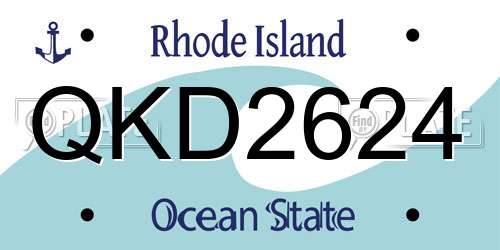 QKD2624 Rhode Island License Plate