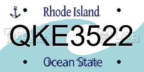 QKE3522 Rhode Island License Plate