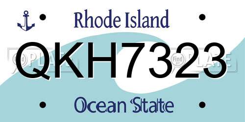 QKH7323 Rhode Island License Plate