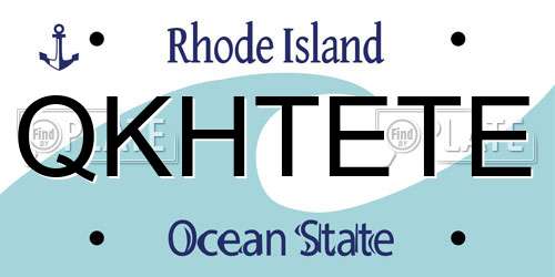 QKHTETE Rhode Island License Plate