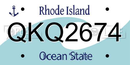 QKQ2674 Rhode Island License Plate