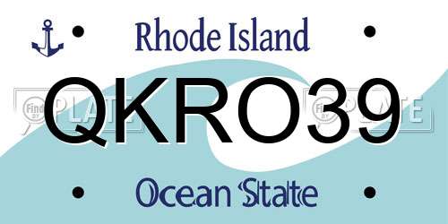 QKRO39 Rhode Island License Plate