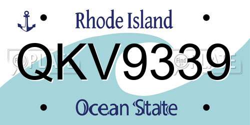 QKV9339 Rhode Island License Plate