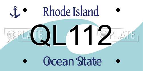 QL112 Rhode Island License Plate