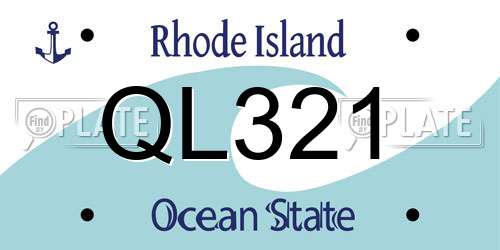 QL321 Rhode Island License Plate
