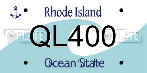 QL400 Rhode Island License Plate
