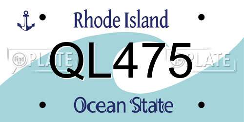 QL475 Rhode Island License Plate