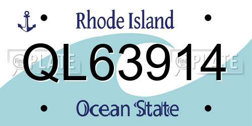 QL63914 Rhode Island License Plate