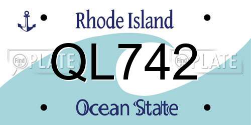QL742 Rhode Island License Plate
