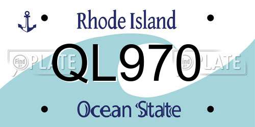 QL970 Rhode Island License Plate