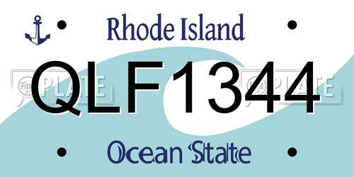 QLF1344 Rhode Island License Plate