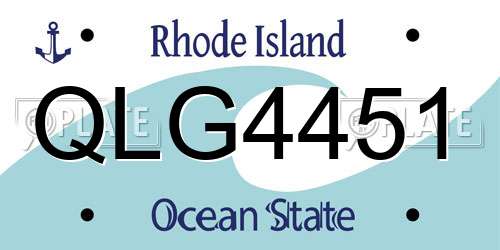 QLG4451 Rhode Island License Plate