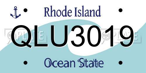 QLU3019 Rhode Island License Plate