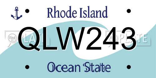 QLW243 Rhode Island License Plate