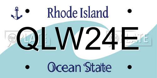 QLW24E Rhode Island License Plate