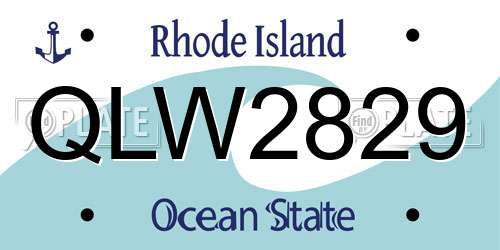 QLW2829 Rhode Island License Plate